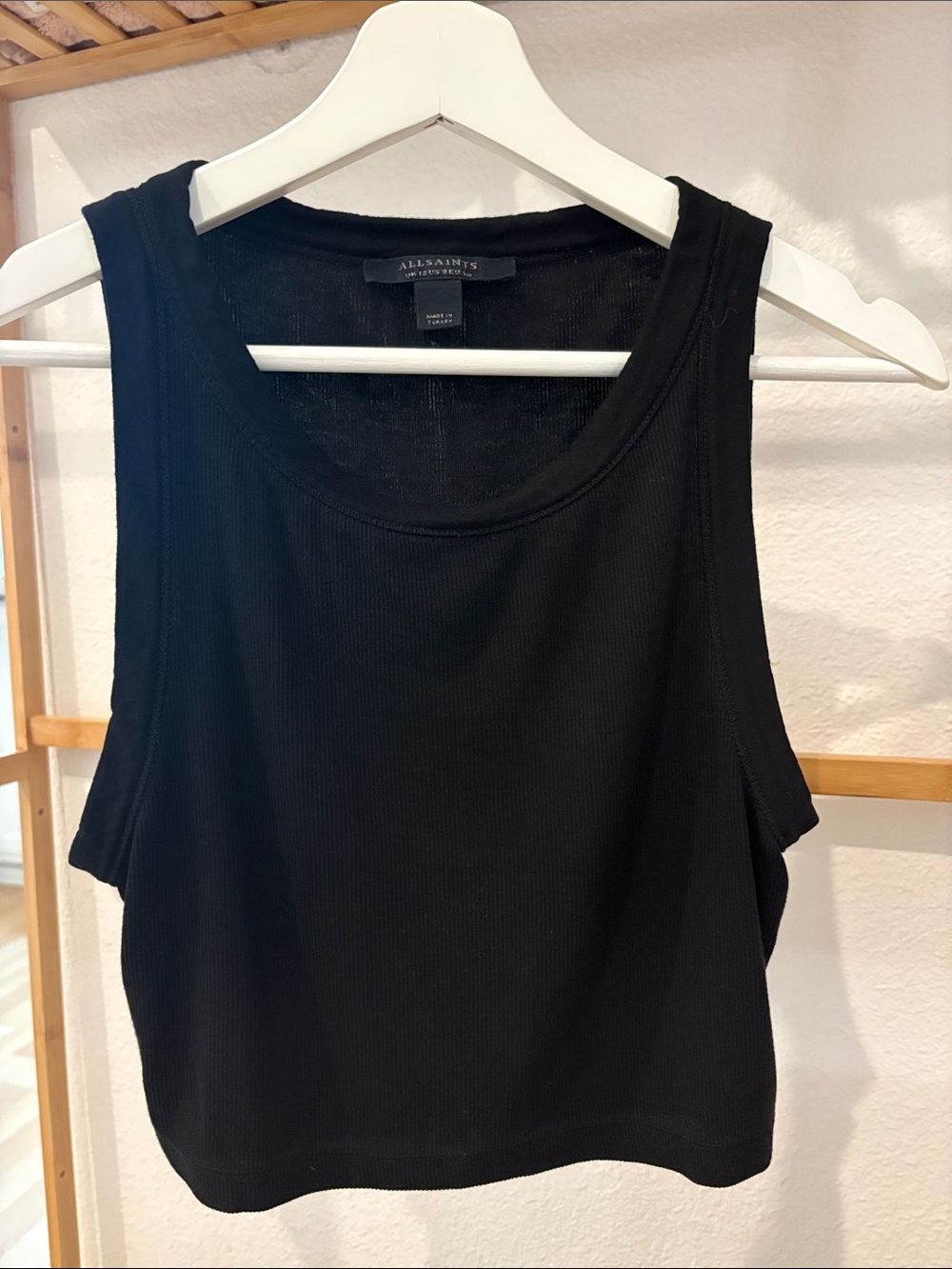 All Saints Rina Black Cropped Tank